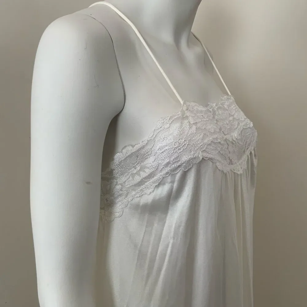 Val Mode Vintage Lace & Satin Slip Maxi Night Gown FLAWED M - Picture 14 of 16